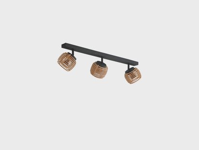 Lindby - Ediz 3 Plafondlamp Wood/Black