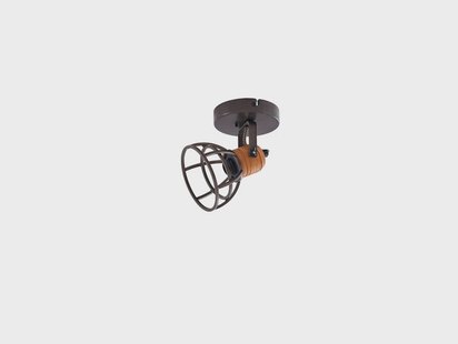Arinthea Plafondlamp Wood/Black - Lindby - Woonkamer - Metaal - 1 lamp