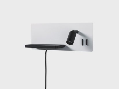 Paulmann - LED wandlamp Serra, links, USB-C, wit/zwart