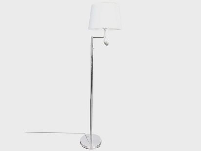 Orlando vloerlamp Chrome/White By Rydéns - Woonkamer - Modern - Metaal - Met lampenkap