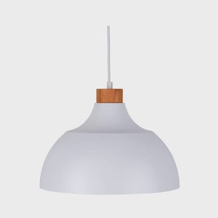 Envostar - Kaitt hanglamp, wit, Ø 34 cm, houten detail