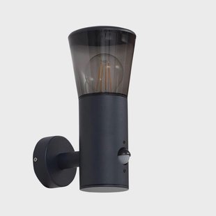 Lindby - Heulo Buiten Wandlamp Ø10,5 w/Sensor Rook Grijs