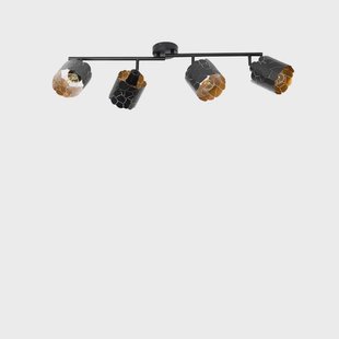 Lindby - Aralena 4 Plafondlamp Zwart/Goud