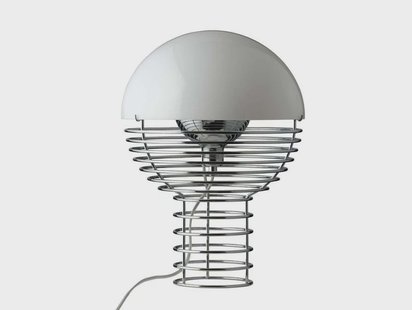 Verpan - Wire Tafellamp Ø30 Chrome/White