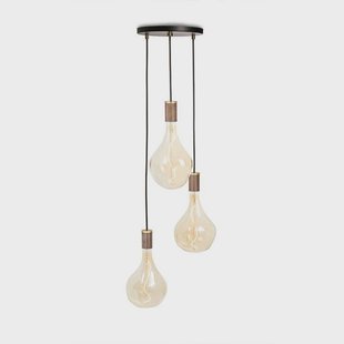 Tala - Triple Hanglamp Black Canopy w/Voronoi II Walnut