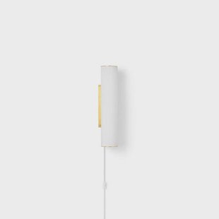 Vuelta Wandlamp 40 White/Brass - Ferm Living Vuelta 40 - Woonkamer - Designer - Glas - 1 lamp