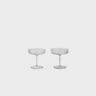ferm LIVING - Ripple Champagne Saucers Set of 2 Clear