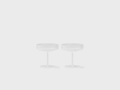 ferm LIVING - Ripple Champagne Saucers Set of 2 Frosted