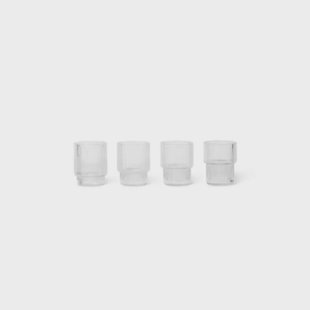 ferm LIVING - Ripple Glass Set of 4 Clear