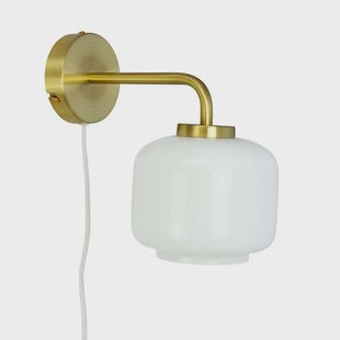 Dyberg Larsen - Arp Wandlamp Ø15 Opal/Brass DybergLarsen
