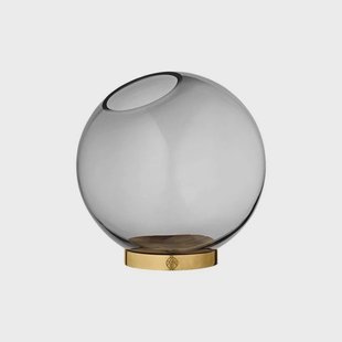 AYTM - Globe Vaas w/Stand Ø17xH17 Black/Gold