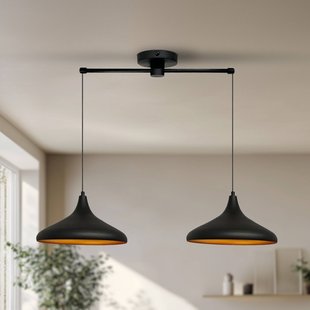 ROYALTECH Claus hanglamp, zwart, lengte 85 cm, 2-lamps, metaal