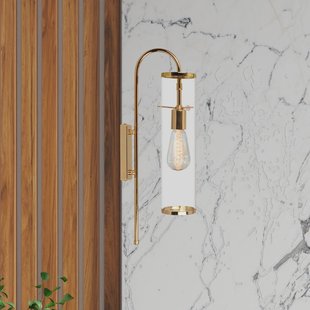 ROYALTECH Wandlamp Leona, goudkleurig, hoogte 57 cm, metaal, E27