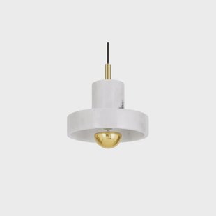 Stone hanglamp wit/goud Tom Dixon - Woonkamer - Designer - Marmer - Met lampenkap