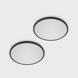 Philips LED SuperSlim 2-pack zwart IP44 Ø 30 cm 2.700 K