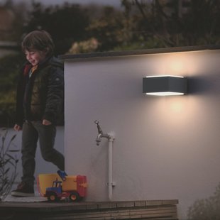 Philips buitenwandlamp Hedgehog, antraciet, set van 2