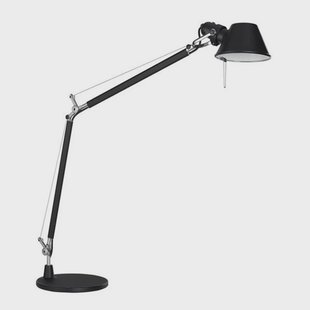 Tolomeo Tafellamp E27 Zwart met Zwart Voet Artemide - Werkkamer / Kantoor - Designer - Metaal - 1 lamp