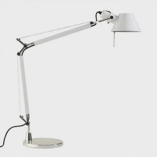 Tolomeo Tafellamp E27 Wit met Wit Voet Artemide - Werkkamer / Kantoor - Designer - Metaal - 1 lamp