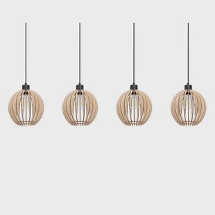 Envostar - Clay 4 hanglamp zwart/hout