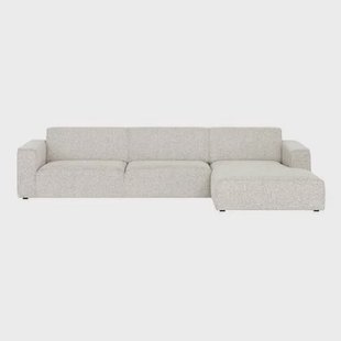 by fonQ Loft Hoekbank met Chaise Longue Rechts - Chenille Melange - Ecru
