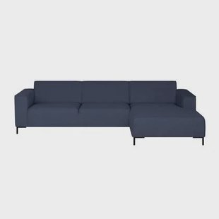 by fonQ Loft Hoekbank met Chaise Longue Rechts - Chenille - Donkerblauw