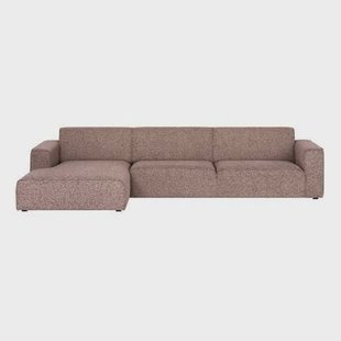 by fonQ Loft Hoekbank met Chaise Longue Links - Chenille Melange - Blush
