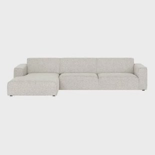 by fonQ Loft Hoekbank met Chaise Longue Links - Chenille Melange - Ecru