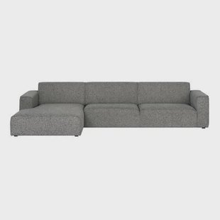 by fonQ Loft Hoekbank met Chaise Longue Links - Chenille Melange - Steengrijs