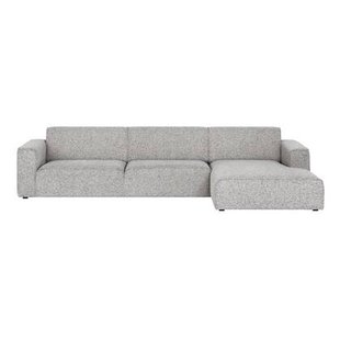 by fonQ Loft Hoekbank met Chaise Longue Rechts - Chenille Melange - Grijs
