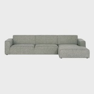 by fonQ Loft Hoekbank met Chaise Longue Rechts - Chenille Melange - Mintgroen