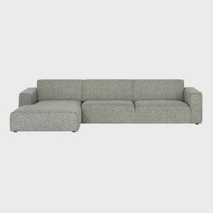 by fonQ Loft Hoekbank met Chaise Longue Links - Chenille Melange - Mintgroen