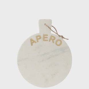 J-Line snijplank Rond Apero Marmer - steen - wit