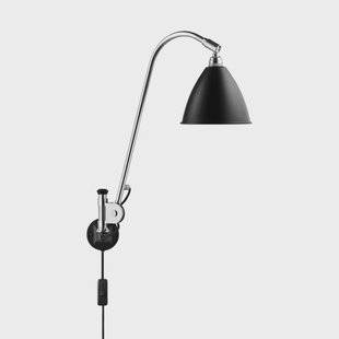 GUBI - Bestlite Bl6 Wandlamp Ø16 Chroom Zwart
