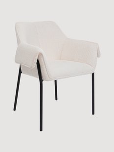 Boucl&eacute; eetstoelen Bess met armleuningen, 2-delig