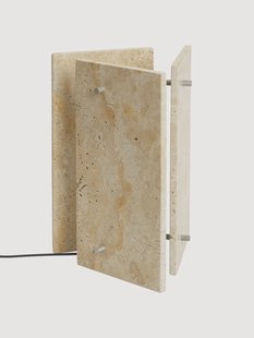 Dimbare LED-tafellamp Oeste van travertijn