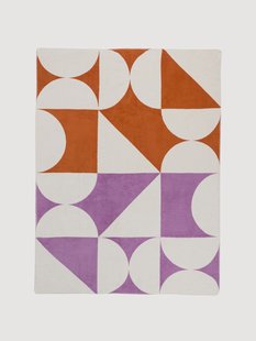 Plaid Tul - terracotta &amp; cr&egrave;mekleurig &amp; lila Fluff