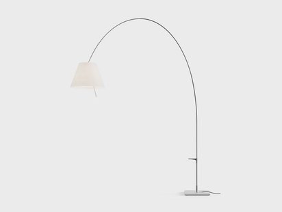 Lady Costanza VloerLamp met Dimmer Wit/Aluminium Luceplan - Woonkamer - Designer - Metaal - 1 lamp