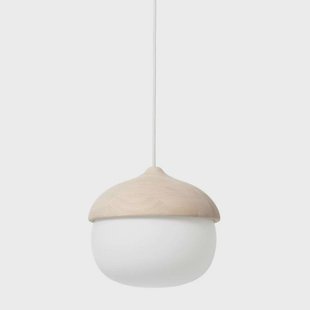 Terho Hanglamp Groot Natural/White Opal - Mater Terho L - Woonkamer - Designer - Hout - 1 lamp