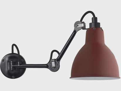 204 Wandlamp Zwart/Rood Lampe Gras - Woonkamer - Designer - Metaal