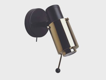 DCW - Biny Spot LED met Schakelaar & Stang Zwart/Goud