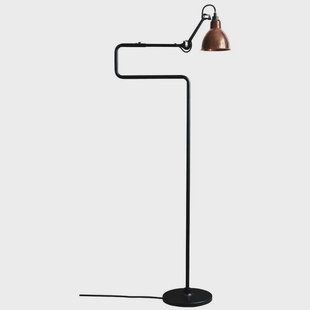 Lampe Gras - 411 VloerLamp Zwart/Raw Koper/Wit