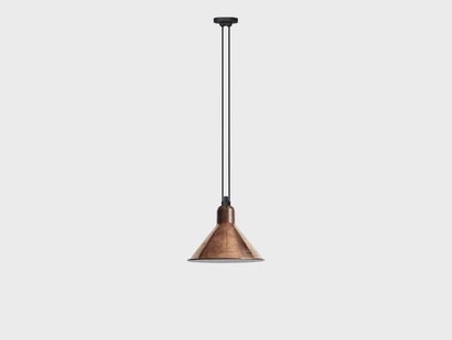 Lampe Gras - 322 L Hanglamp Conical Raw Copper/White