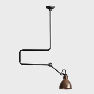 Lampe Gras - 312 Plafondlamp Zwart/Raw Koper