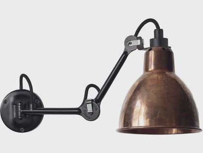 Lampe Gras - 204 Wandlamp Black/Raw Copper