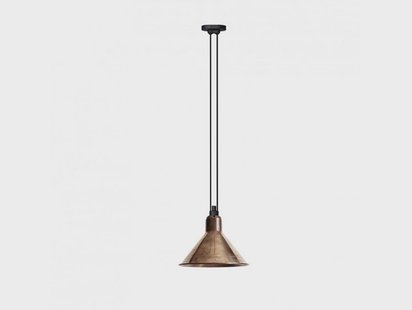 Lampe Gras - 322 XL Hanglamp Conical Raw Copper/White