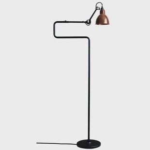 Lampe Gras - 411 VloerLamp Zwart/Raw Koper