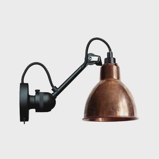 Lampe Gras - 304Sw Wandlamp Zwart/Raw Koper