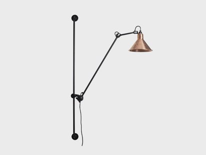 Lampe Gras - 214 Wandlamp Conic Zwart/Raw Koper/Wit