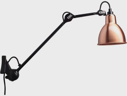 Lampe Gras - 222 Wandlamp Zwart/Koper