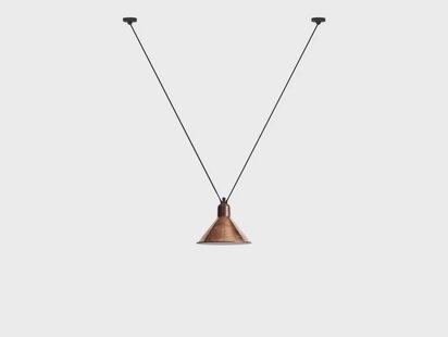 Lampe Gras - 323 L Hanglamp Conical Raw Copper/White